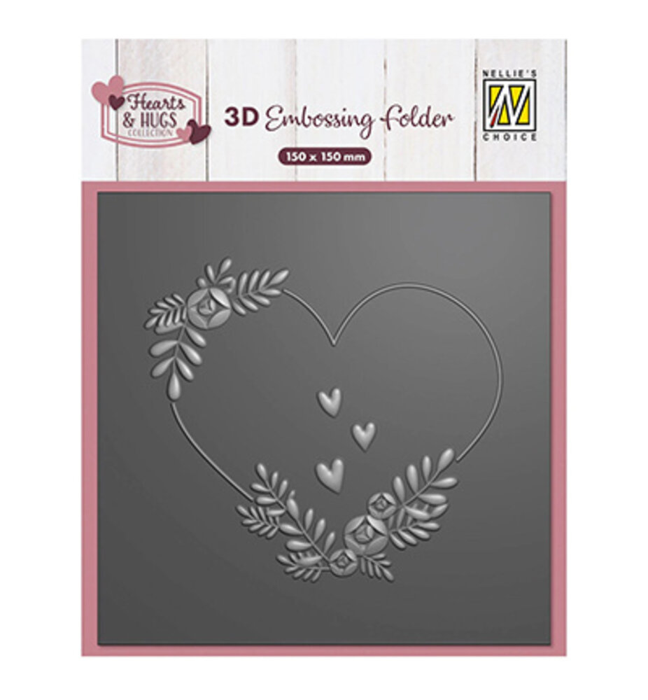 Nellie Snellen 3D Embossing Folder Flower Heart (EF3D0104) Nellie Snellen 3D Embossing Folder Flower Heart (EF3D0104)