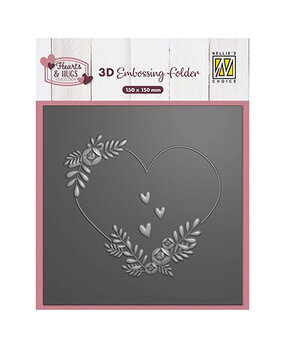 Nellie Snellen 3D Embossing Folder Flower Heart (EF3D0104)* Nellie Snellen 3D Embossing Folder Flower Heart (EF3D0104)*