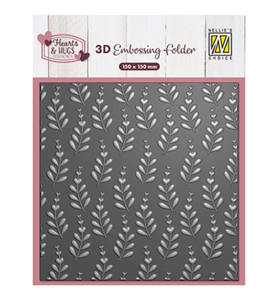 Nellie Snellen 3D Embossing Folder Heart Branches (EF3D0105) Nellie Snellen 3D Embossing Folder Heart Branches (EF3D0105)