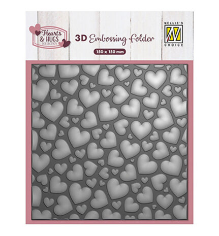 Nellie Snellen 3D Embossing Folder Pop Up Hearts (EF3D0106)