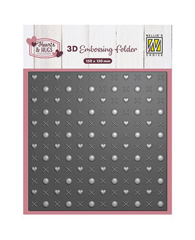 Nellie Snellen 3D Embossing Folder Hugs & Kisses (EF3D0107) Nellie Snellen 3D Embossing Folder Hugs & Kisses (EF3D0107)