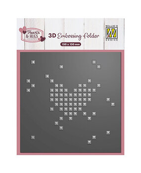 Nellie Snellen 3D Embossing Folder Pixel Heart (EF3D0109)* Nellie Snellen 3D Embossing Folder Pixel Heart (EF3D0109)*
