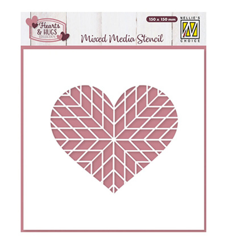 Nellie Snellen Masking Stencil Geo Heart (MMS4K-079) Nellie Snellen Masking Stencil Geo Heart (MMS4K-079)