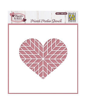 Nellie Snellen Masking Stencil Geo Heart (MMS4K-079)* Nellie Snellen Masking Stencil Geo Heart (MMS4K-079)*