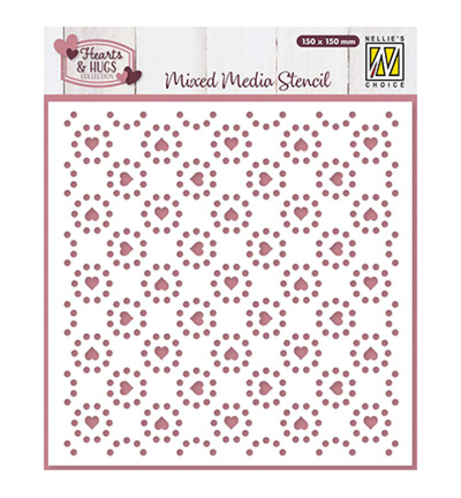 Nellie Snellen Masking Stencil Hearts & Dots (MMS4K-080)