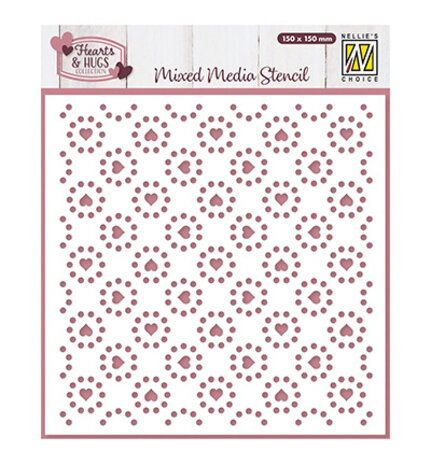 Nellie Snellen Masking Stencil Hearts & Dots (MMS4K-080)