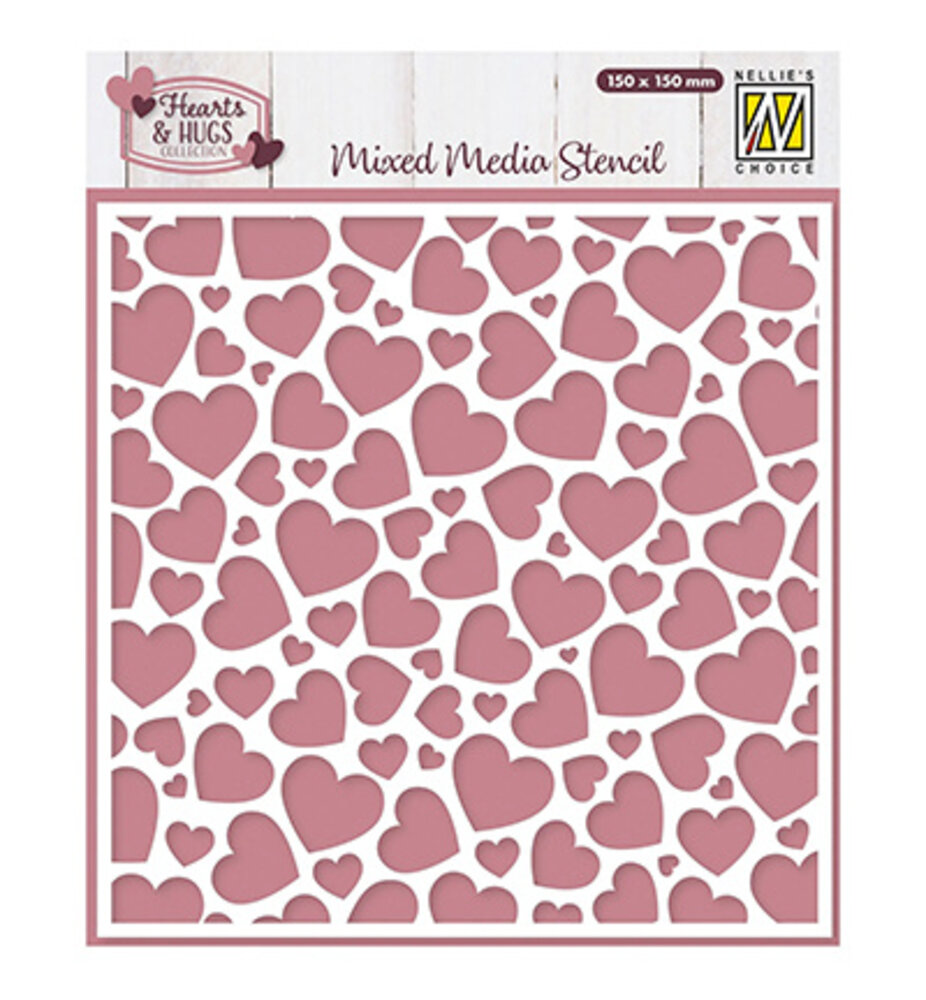 Nellie Snellen Masking Stencil Pop Up Hearts (MMS4K-082)