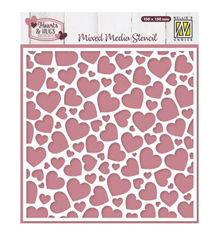 Nellie Snellen Masking Stencil Pop Up Hearts (MMS4K-082)