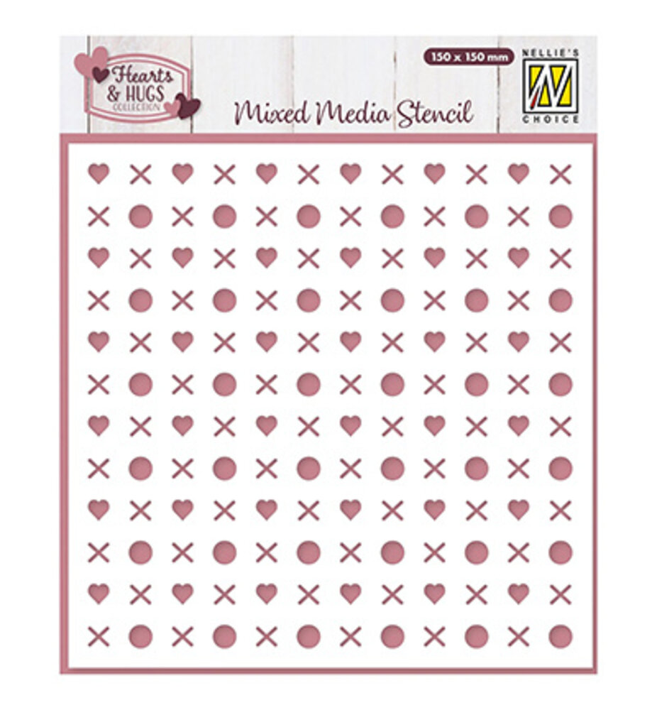 Nellie Snellen Masking Stencil Hugs & Kisses (MMS4K-083) Nellie Snellen Masking Stencil Hugs & Kisses (MMS4K-083)