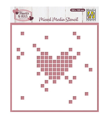 Nellie Snellen Masking Stencil Pixel Heart (MMS4K-084)