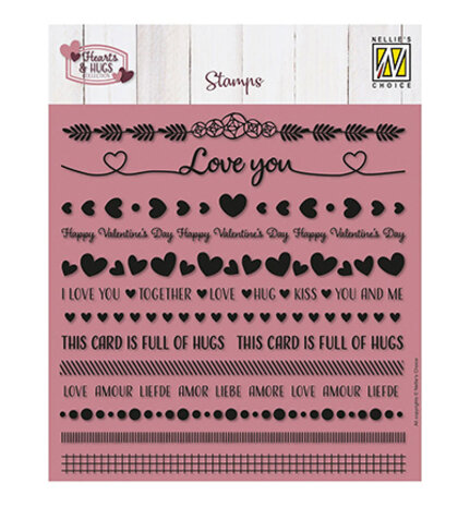 Nellie Snellen Clear Stamps Strips Love & Hugs (NSCS023) Nellie Snellen Clear Stamps Strips Love & Hugs (NSCS023)