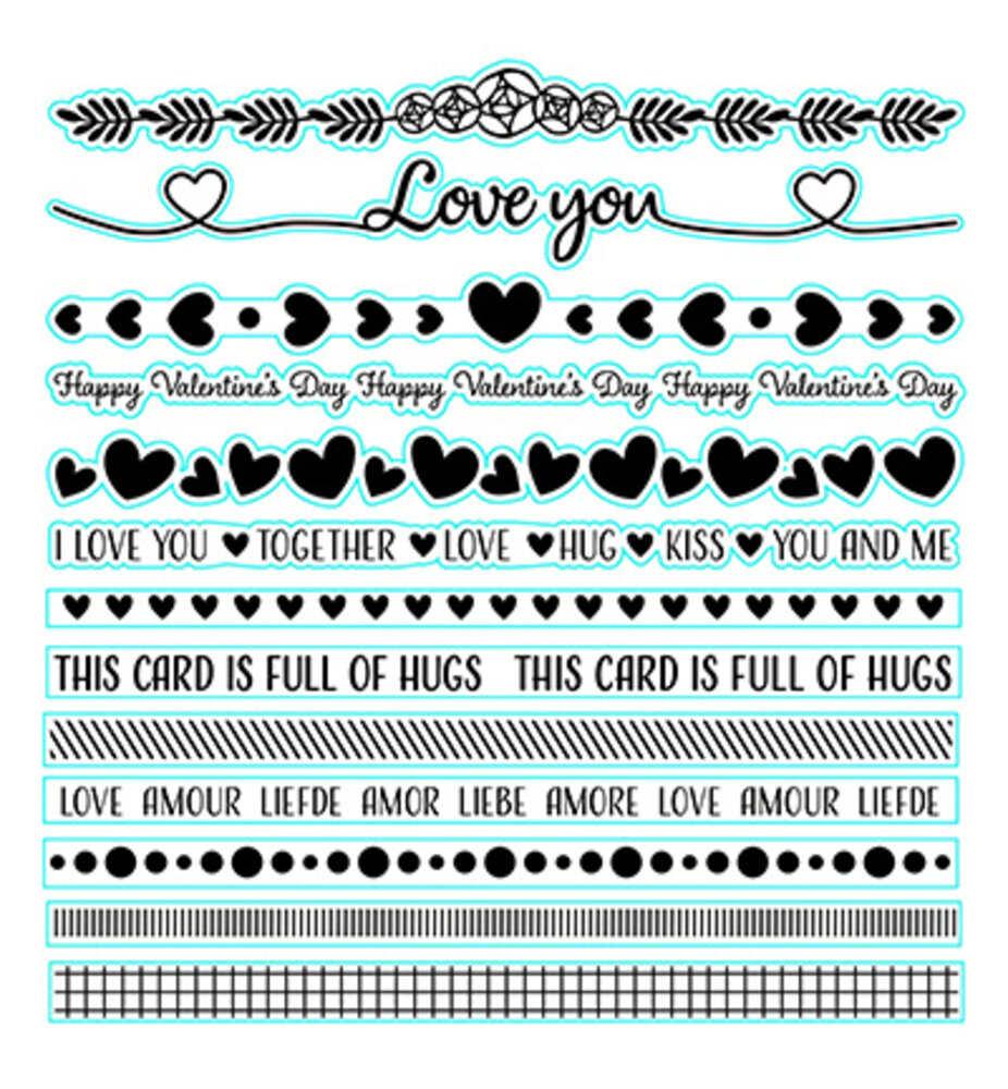 Nellie Snellen Clear Stamps Strips Love & Hugs (NSCS023) Nellie Snellen Clear Stamps Strips Love & Hugs (NSCS023)