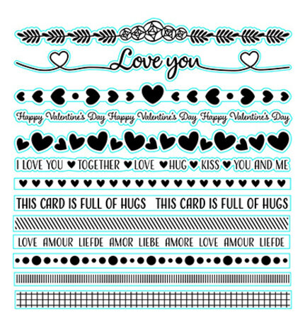 Nellie Snellen Clear Stamps Strips Love & Hugs (NSCS023) Nellie Snellen Clear Stamps Strips Love & Hugs (NSCS023)