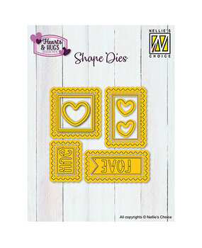 Nellie Snellen Shape Dies Postal Stamps with Hearts (SD334) Nellie Snellen Shape Dies Postal Stamps with Hearts (SD334)