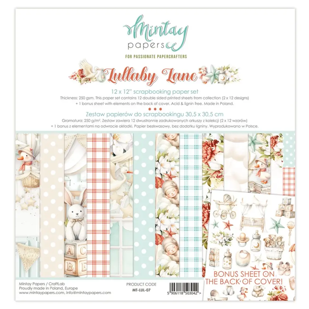Mintay Lullaby Lane 12x12 Inch Paper Pad (MT-LUL-07) Mintay Lullaby Lane 12x12 Inch Paper Pad (MT-LUL-07)