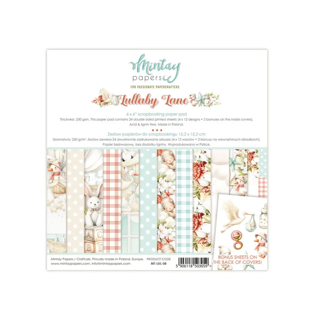 Mintay Lullaby Lane 6x6 Inch Paper Pad (MT-LUL-08) Mintay Lullaby Lane 6x6 Inch Paper Pad (MT-LUL-08)
