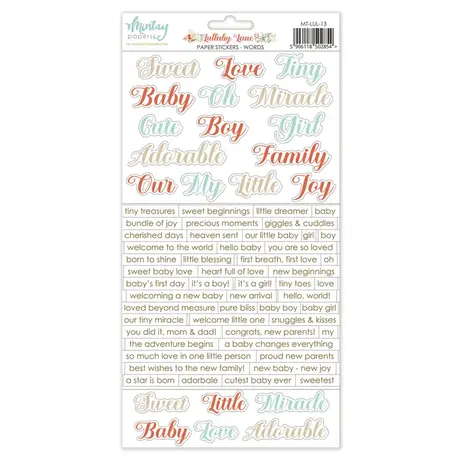 Mintay Lullaby Lane 6x12 Inch Paper Stickers Words (MT-LUL-13)