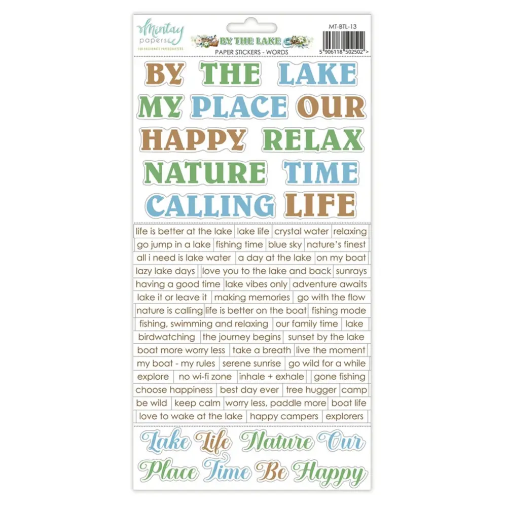 Mintay By The Lake 6x12 Inch Paper Stickers Words (MT-BTL-13) Mintay By The Lake 6x12 Inch Paper Stickers Words (MT-BTL-13)