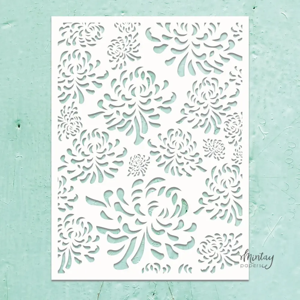 Mintay Kreativa Stencil 6x8 Inch Chrysanthemum (MTK-STEN-47)