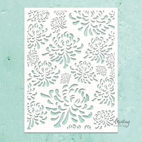 Mintay Kreativa Stencil 6x8 Inch Chrysanthemum (MTK-STEN-47)