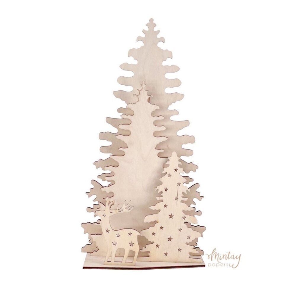 12 Inch Tree Mintay Woodies 12x12 Inch Christmas Trees (MT-WD2-01) - Paperpads.nl