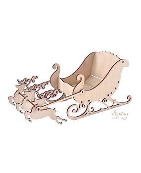 Mintay Woodies 12x12 Inch Christmas Sleigh (MT-WD2-02) Mintay Woodies 12x12 Inch Christmas Sleigh (MT-WD2-02)