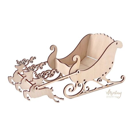 Mintay Woodies 12x12 Inch Christmas Sleigh (MT-WD2-02) Mintay Woodies 12x12 Inch Christmas Sleigh (MT-WD2-02)