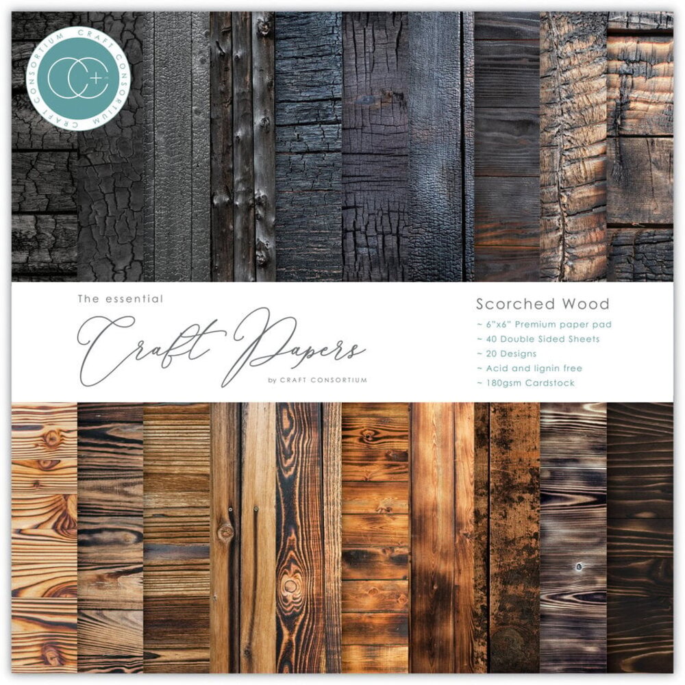 Craft Consortium Essential Craft Papers 6x6 Inch Paper Pad Scorched Wood (CCEPAD034B)