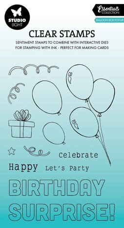 Studio Light Essentials Clear Stamps Balloon Box Pop-Up (SL-ES-STAMP759)