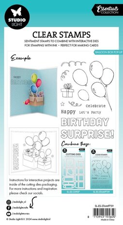 Studio Light Essentials Clear Stamps Balloon Box Pop-Up (SL-ES-STAMP759)
