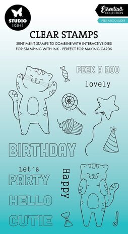 Studio Light Essentials Clear Stamps Peek A Boo Slider (SL-ES-STAMP761) Studio Light Essentials Clear Stamps Peek A Boo Slider (SL-ES-STAMP761)