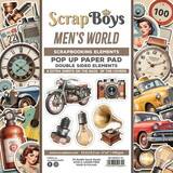 ScrapBoys Men's World 6x6 Inch Pop Up Paper Pad (SB-MEWO-01)