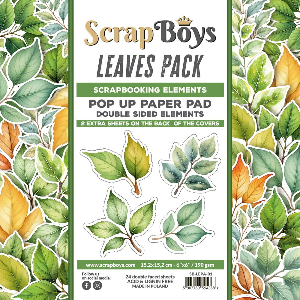ScrapBoys Leaves Pack 6x6 Inch Pop Up Paper Pad (SB-LEPA-01) ScrapBoys Leaves Pack 6x6 Inch Pop Up Paper Pad (SB-LEPA-01)