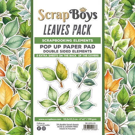 ScrapBoys Leaves Pack 6x6 Inch Pop Up Paper Pad (SB-LEPA-01) ScrapBoys Leaves Pack 6x6 Inch Pop Up Paper Pad (SB-LEPA-01)