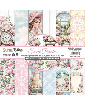 ScrapBoys Sweet Peonies 6x6 Inch Paper Pad (SB-SWPE-09) ScrapBoys Sweet Peonies 6x6 Inch Paper Pad (SB-SWPE-09)