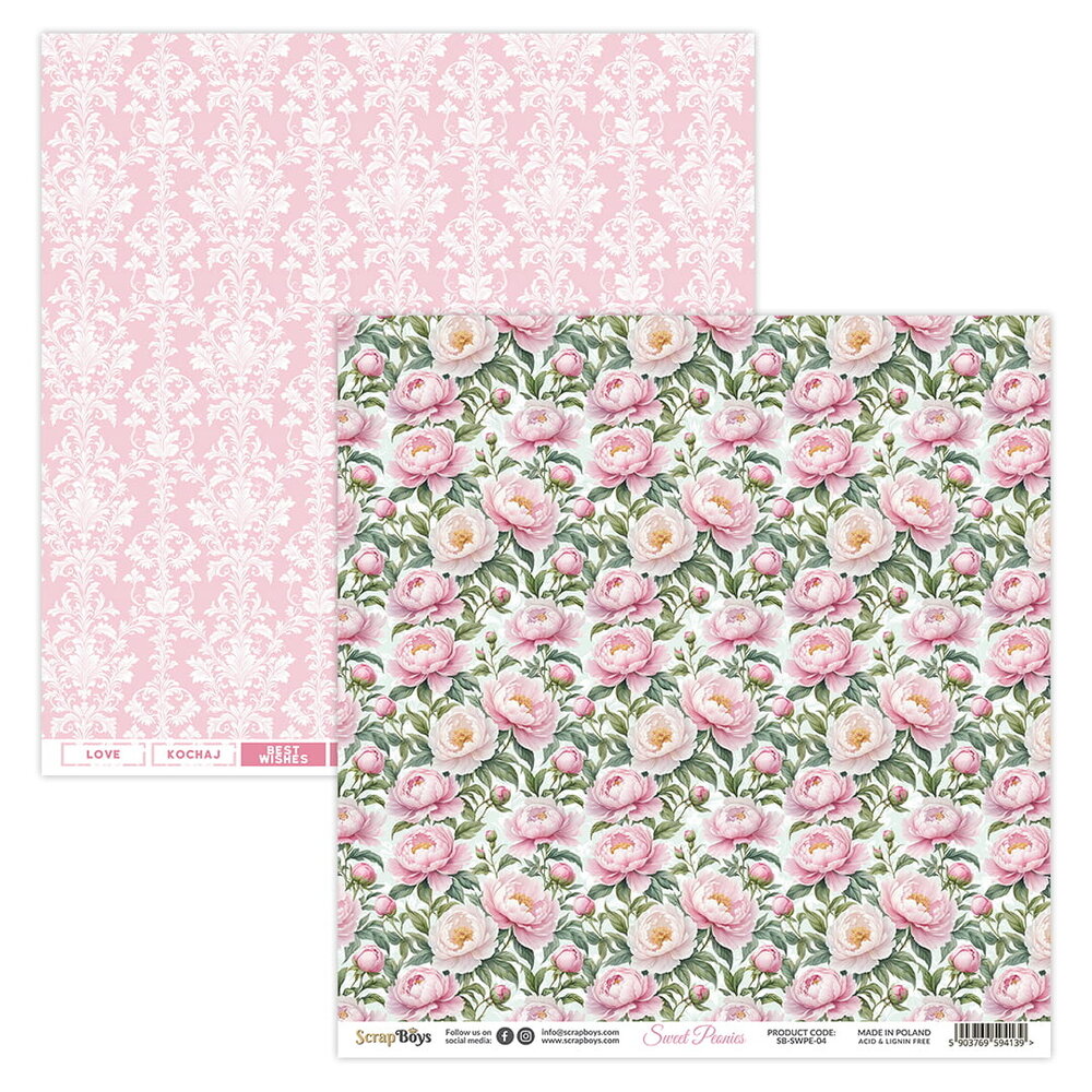 ScrapBoys Sweet Peonies 6x6 Inch Paper Pad (SB-SWPE-09) ScrapBoys Sweet Peonies 6x6 Inch Paper Pad (SB-SWPE-09)