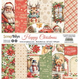 ScrapBoys Happy Christmas 12x12 Inch Paper Pad (SB-HACH-08)