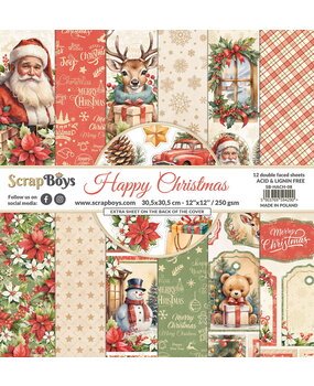 ScrapBoys Happy Christmas 12x12 Inch Paper Pad (SB-HACH-08) ScrapBoys Happy Christmas 12x12 Inch Paper Pad (SB-HACH-08)