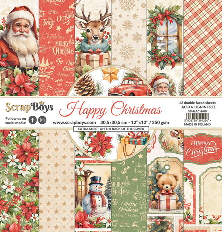 ScrapBoys Happy Christmas 12x12 Inch Paper Pad (SB-HACH-08) ScrapBoys Happy Christmas 12x12 Inch Paper Pad (SB-HACH-08)