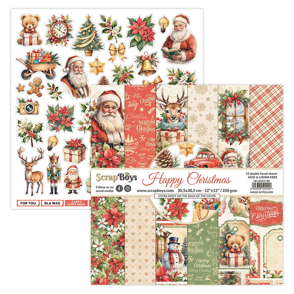 ScrapBoys Happy Christmas 12x12 Inch Paper Pad (SB-HACH-08) ScrapBoys Happy Christmas 12x12 Inch Paper Pad (SB-HACH-08)