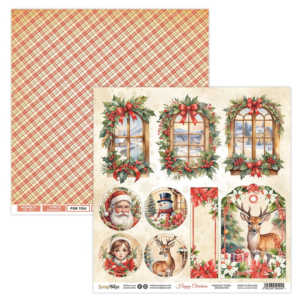 ScrapBoys Happy Christmas 12x12 Inch Paper Pad (SB-HACH-08) ScrapBoys Happy Christmas 12x12 Inch Paper Pad (SB-HACH-08)