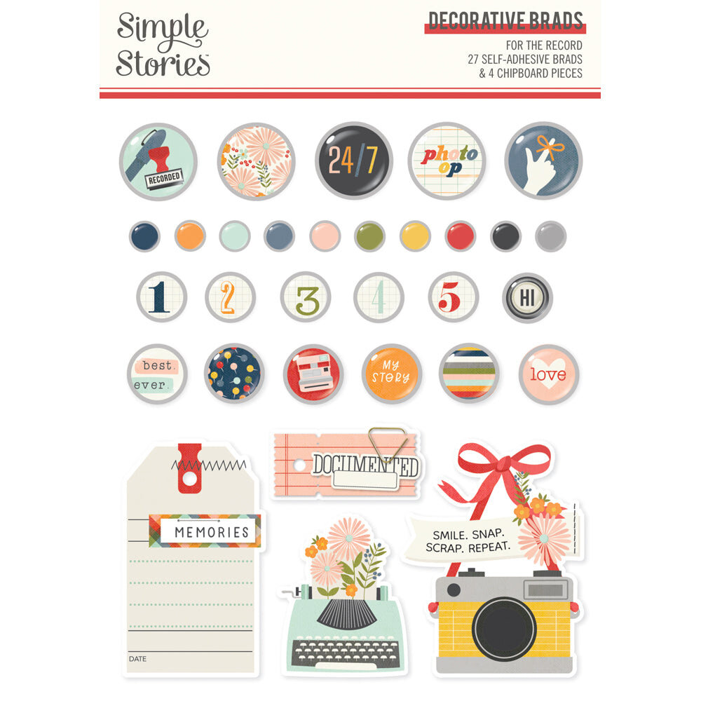 Simple Stories For The Record Decorative Brads (23528) Simple Stories For The Record Decorative Brads (23528)