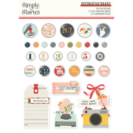 Simple Stories For The Record Decorative Brads (23528) Simple Stories For The Record Decorative Brads (23528)