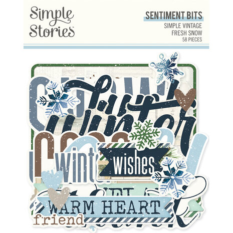 Simple Stories Simple Vintage Fresh Snow Sentiment Bits (23723)
