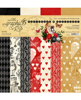 Graphic 45 Curiouser & Curiouser 12x12 Inch Patterns & Solids Paper Pack (4502939) Graphic 45 Curiouser & Curiouser 12x12 Inch Patterns & Solids Paper Pack (4502939)