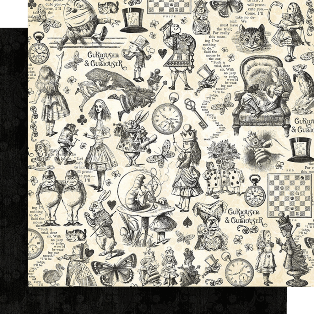 Graphic 45 Curiouser & Curiouser 12x12 Inch Patterns & Solids Paper Pack (4502939) Graphic 45 Curiouser & Curiouser 12x12 Inch Patterns & Solids Paper Pack (4502939)