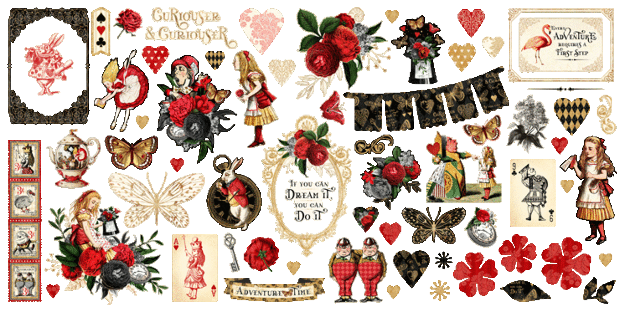 Graphic 45 Curiouser & Curiouser Ephemera Set (4502941) Graphic 45 Curiouser & Curiouser Ephemera Set (4502941)