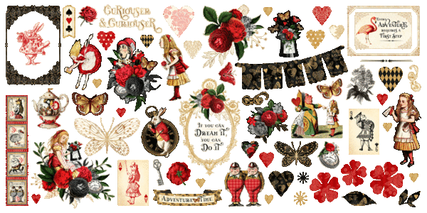 Graphic 45 Curiouser & Curiouser Ephemera Set (4502941) Graphic 45 Curiouser & Curiouser Ephemera Set (4502941)