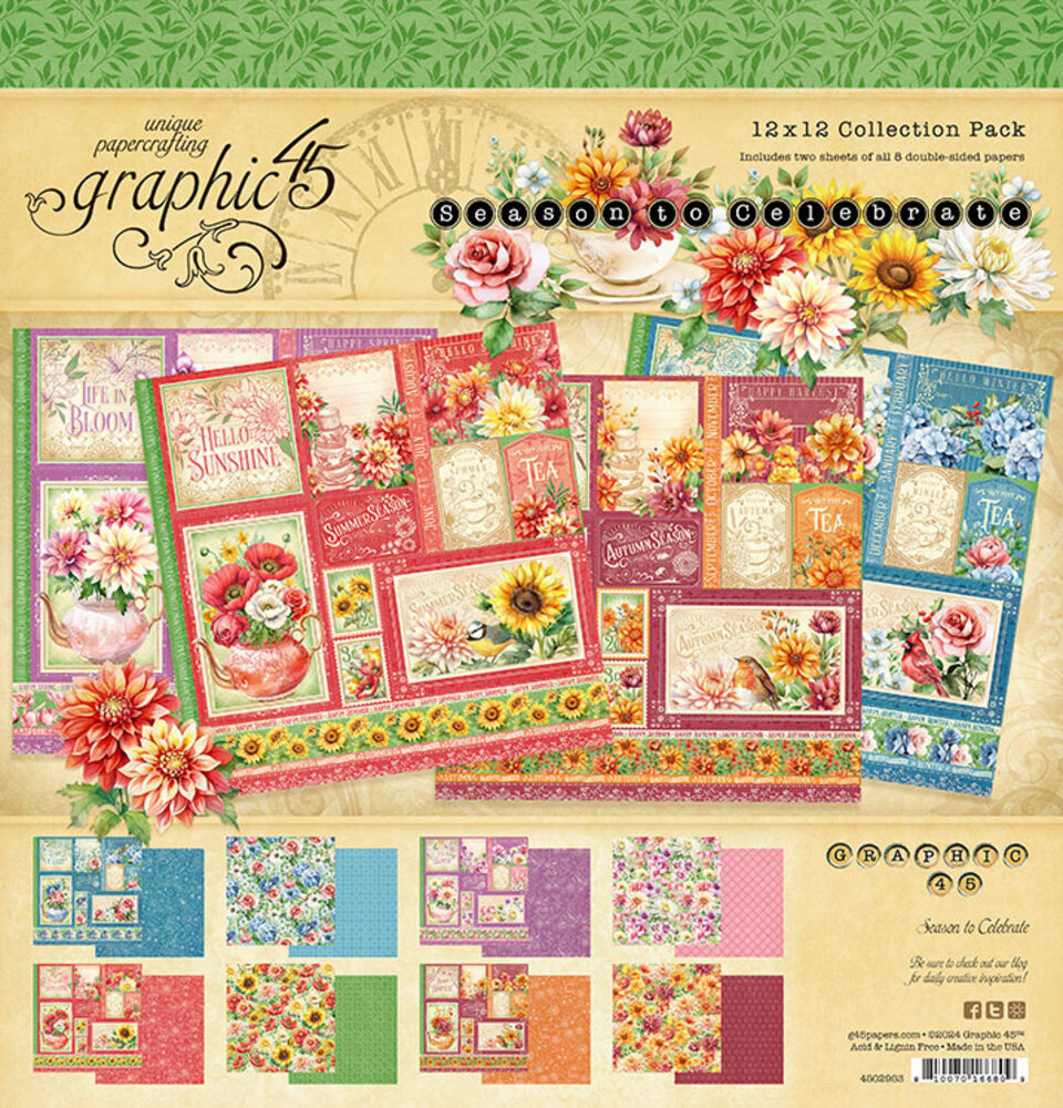 Graphic 45 Season to Celebrate 12x12 Inch Collection Pack (4502953) Graphic 45 Season to Celebrate 12x12 Inch Collection Pack (4502953)