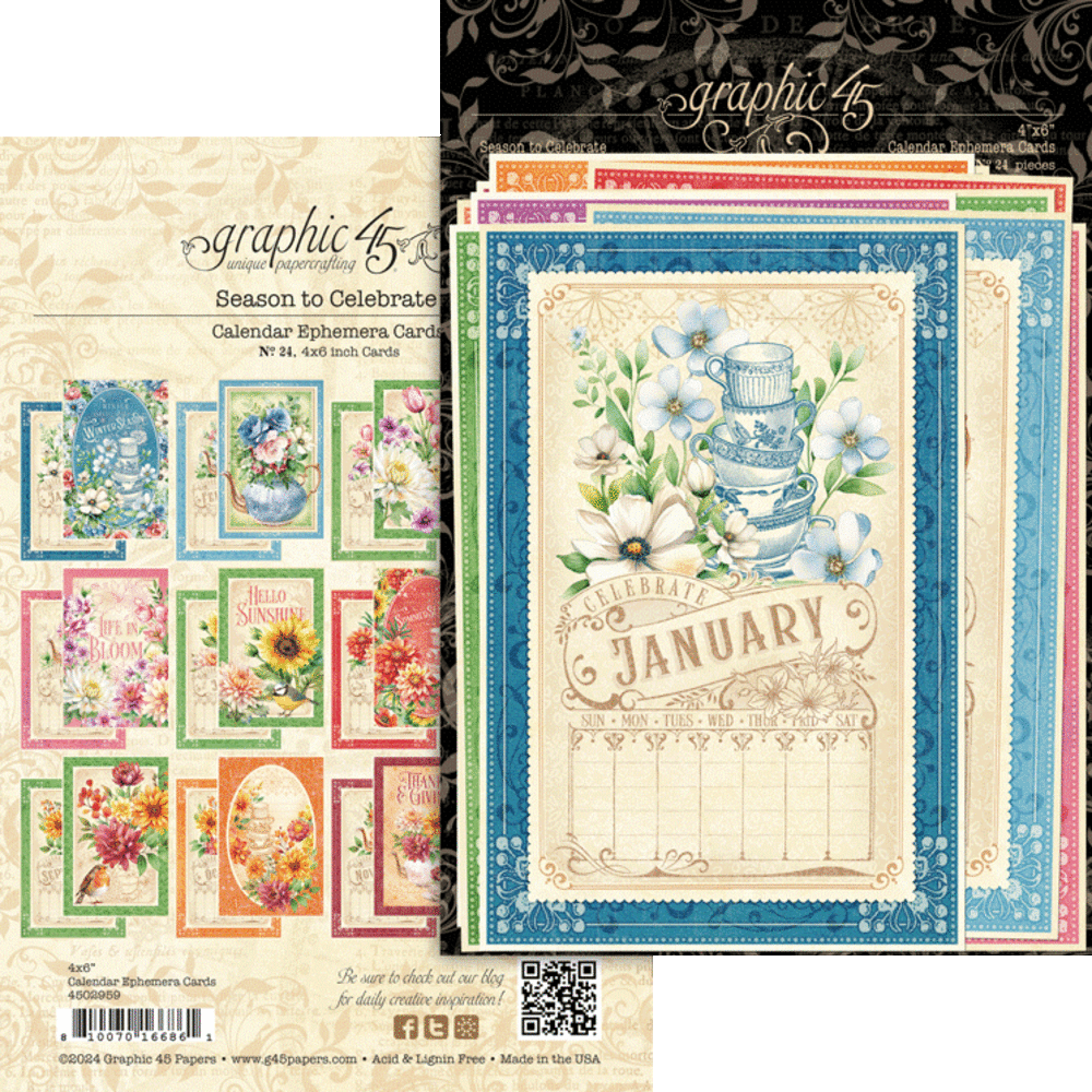 Graphic 45 Season to Celebrate Calendar Ephemera Cards (4502959)